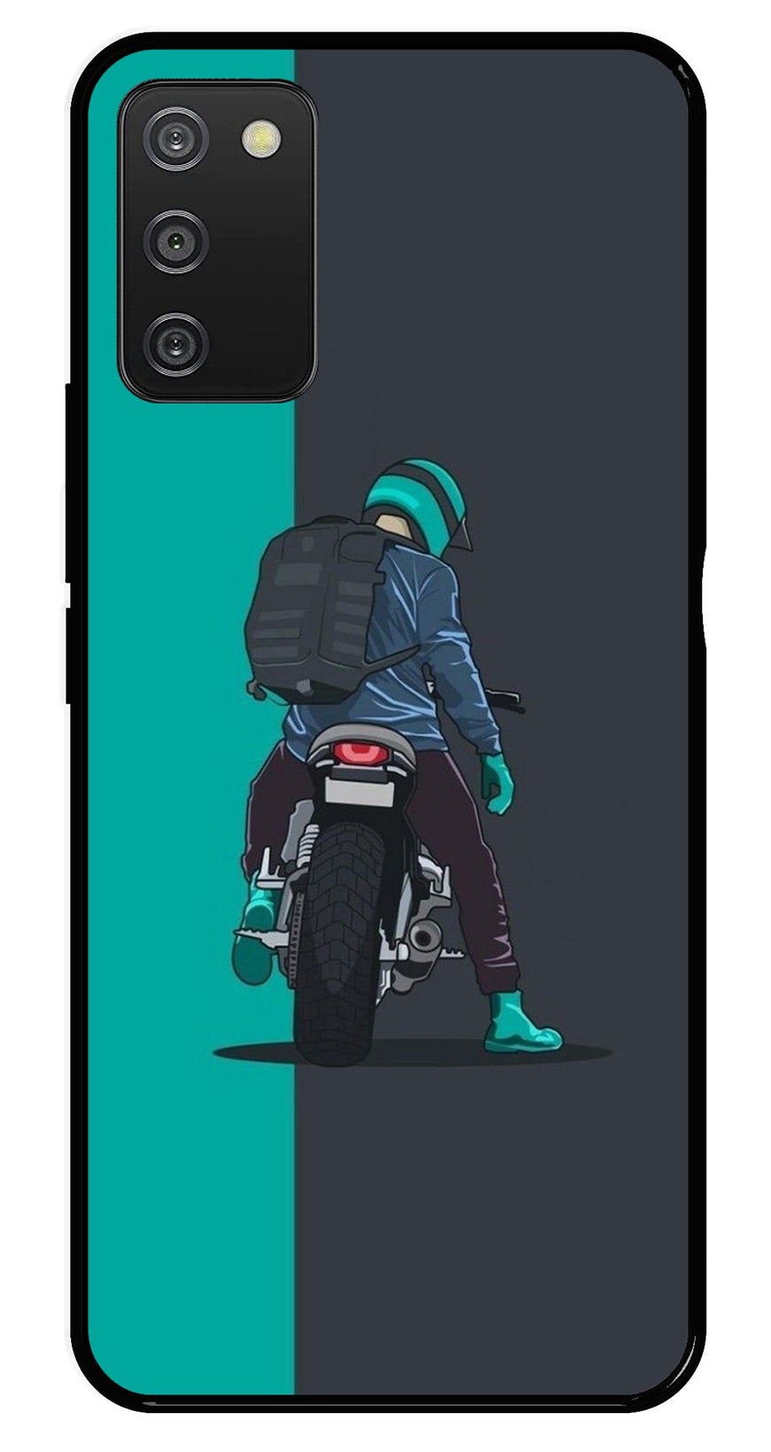 Bike Lover Metal Mobile Case for Samsung Galaxy A03s   (Design No -05)