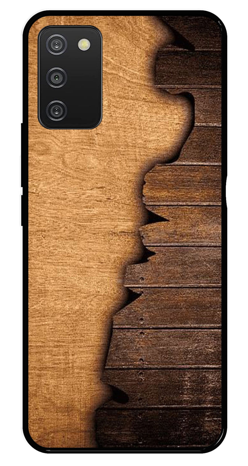 Wooden Design Metal Mobile Case for Samsung Galaxy A03s   (Design No -13)