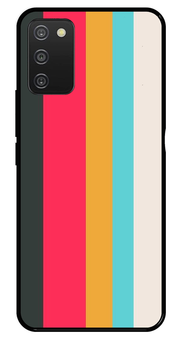 Muted Rainbow Metal Mobile Case for Samsung Galaxy A03s   (Design No -31)