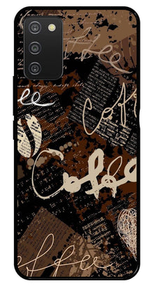 Coffee Pattern Metal Mobile Case for Samsung Galaxy A03s