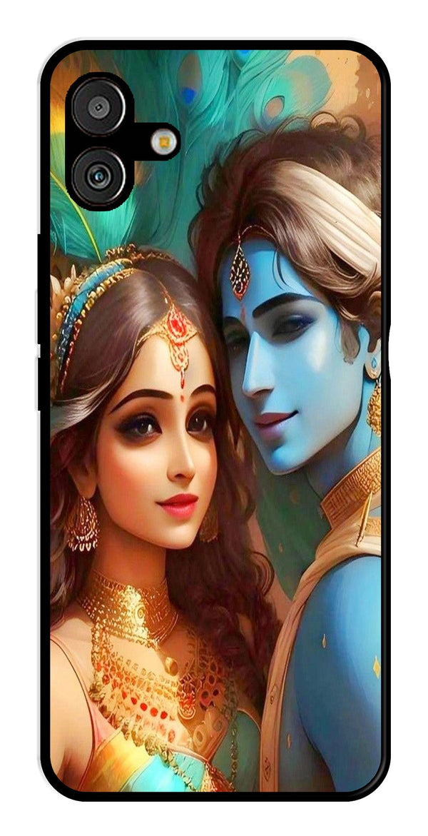 Lord Radha Krishna Metal Mobile Case for Samsung Galaxy A04   (Design No -01)