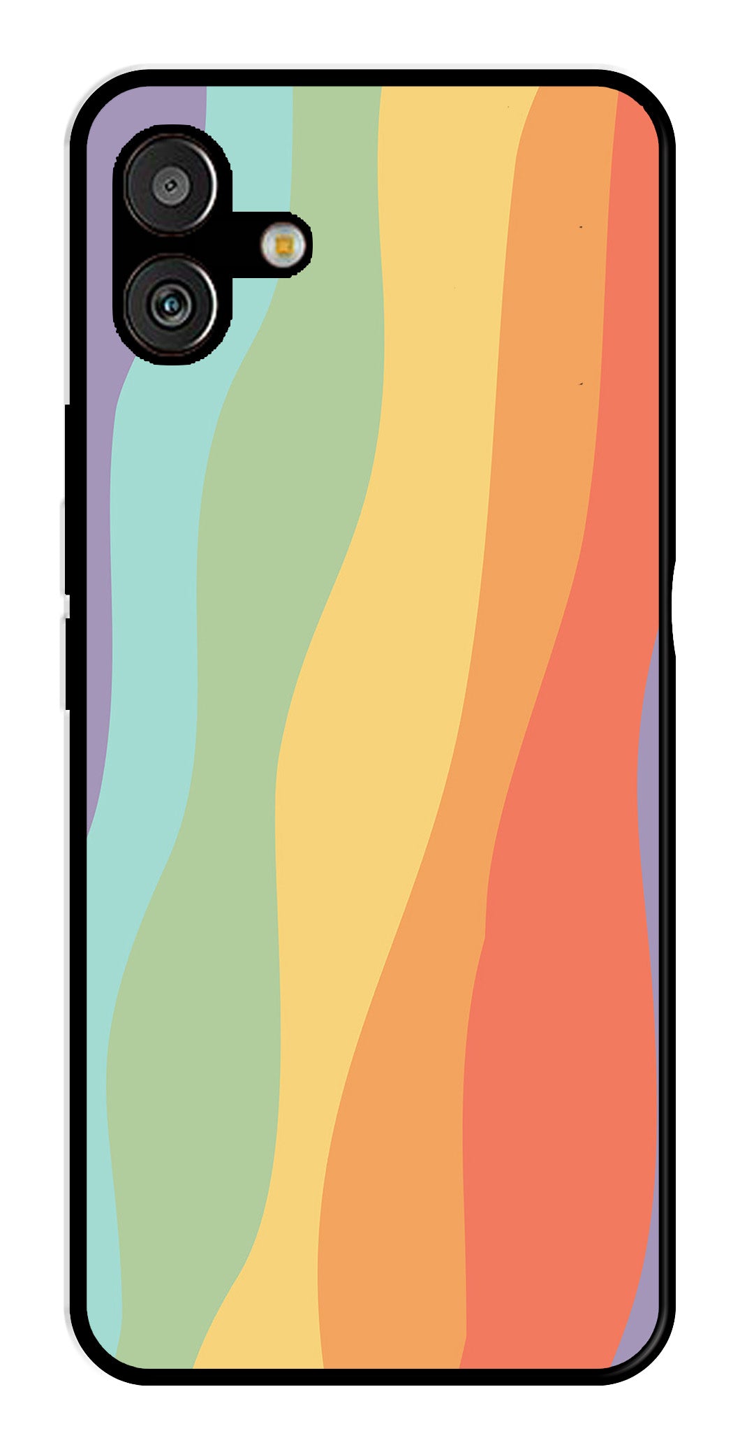 Muted Rainbow Metal Mobile Case for Samsung Galaxy A04   (Design No -02)