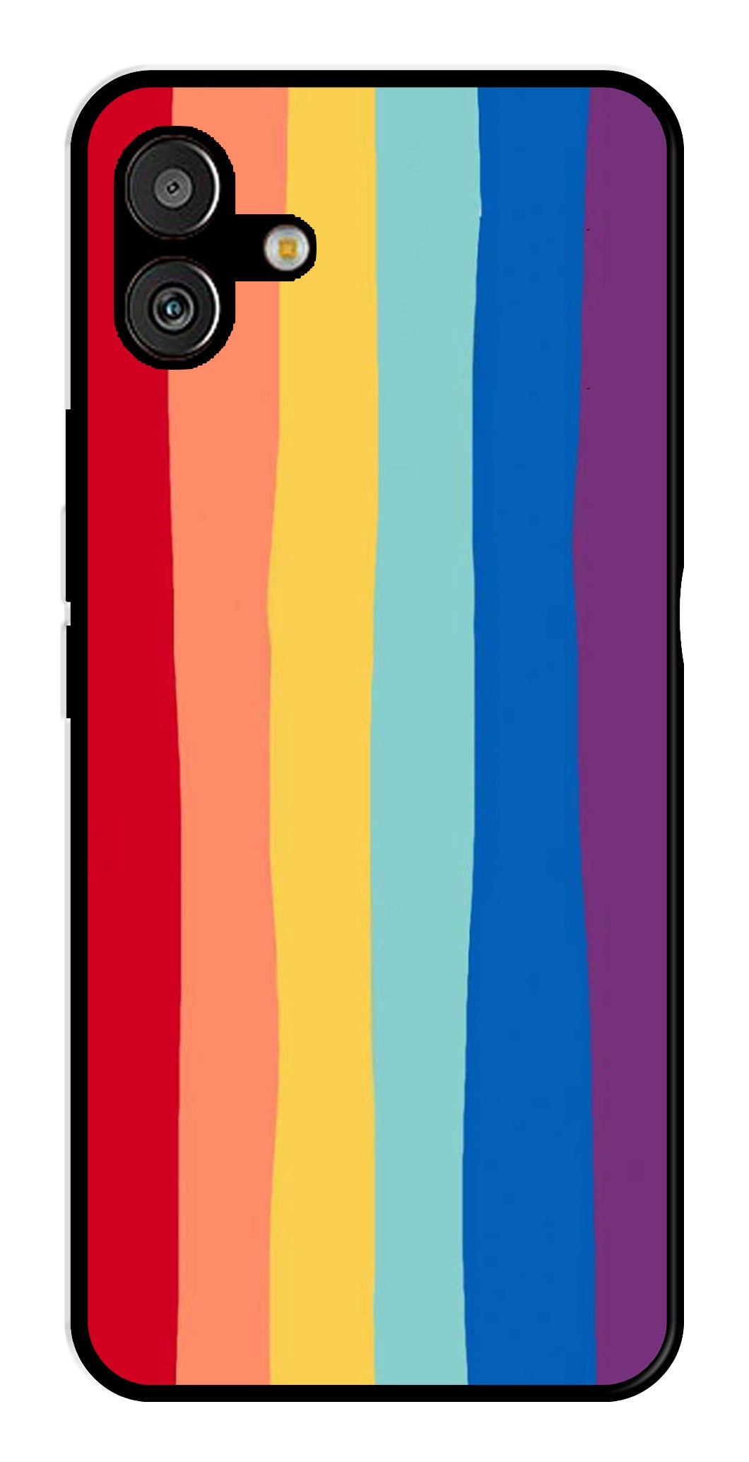 Rainbow MultiColor Metal Mobile Case for Samsung Galaxy A04   (Design No -03)