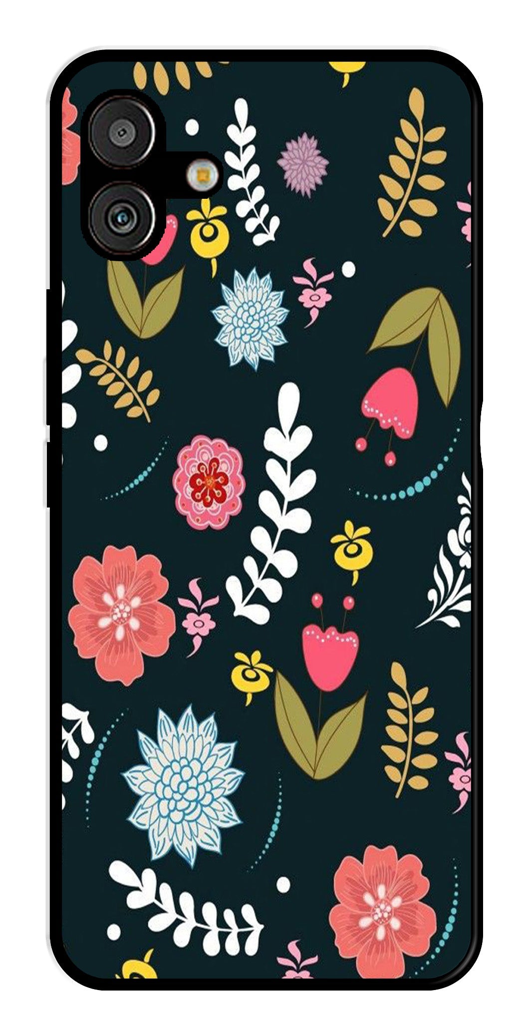Floral Pattern2 Metal Mobile Case for Samsung Galaxy A04   (Design No -12)