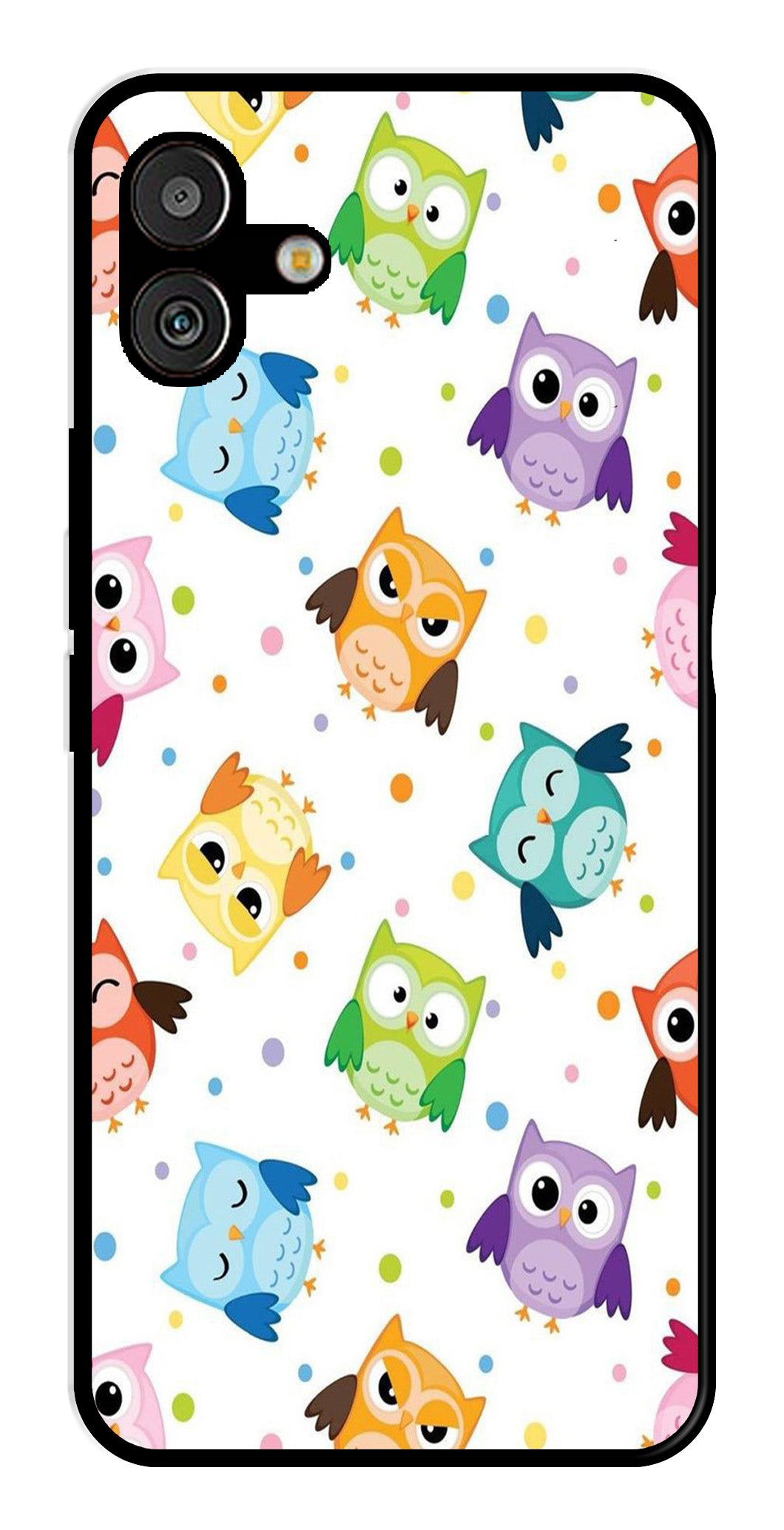 Owls Pattern Metal Mobile Case for Samsung Galaxy A04   (Design No -20)