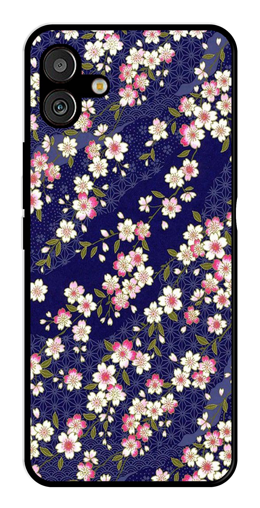 Flower Design Metal Mobile Case for Samsung Galaxy A04   (Design No -25)