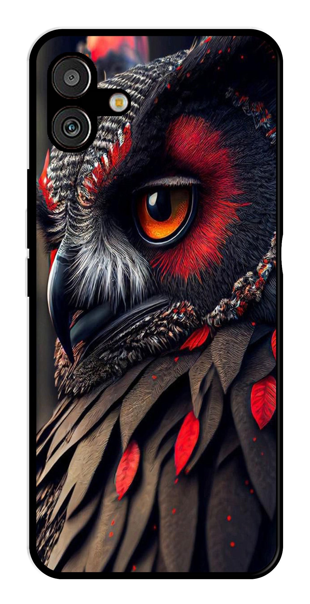Owl Design Metal Mobile Case for Samsung Galaxy A04   (Design No -26)