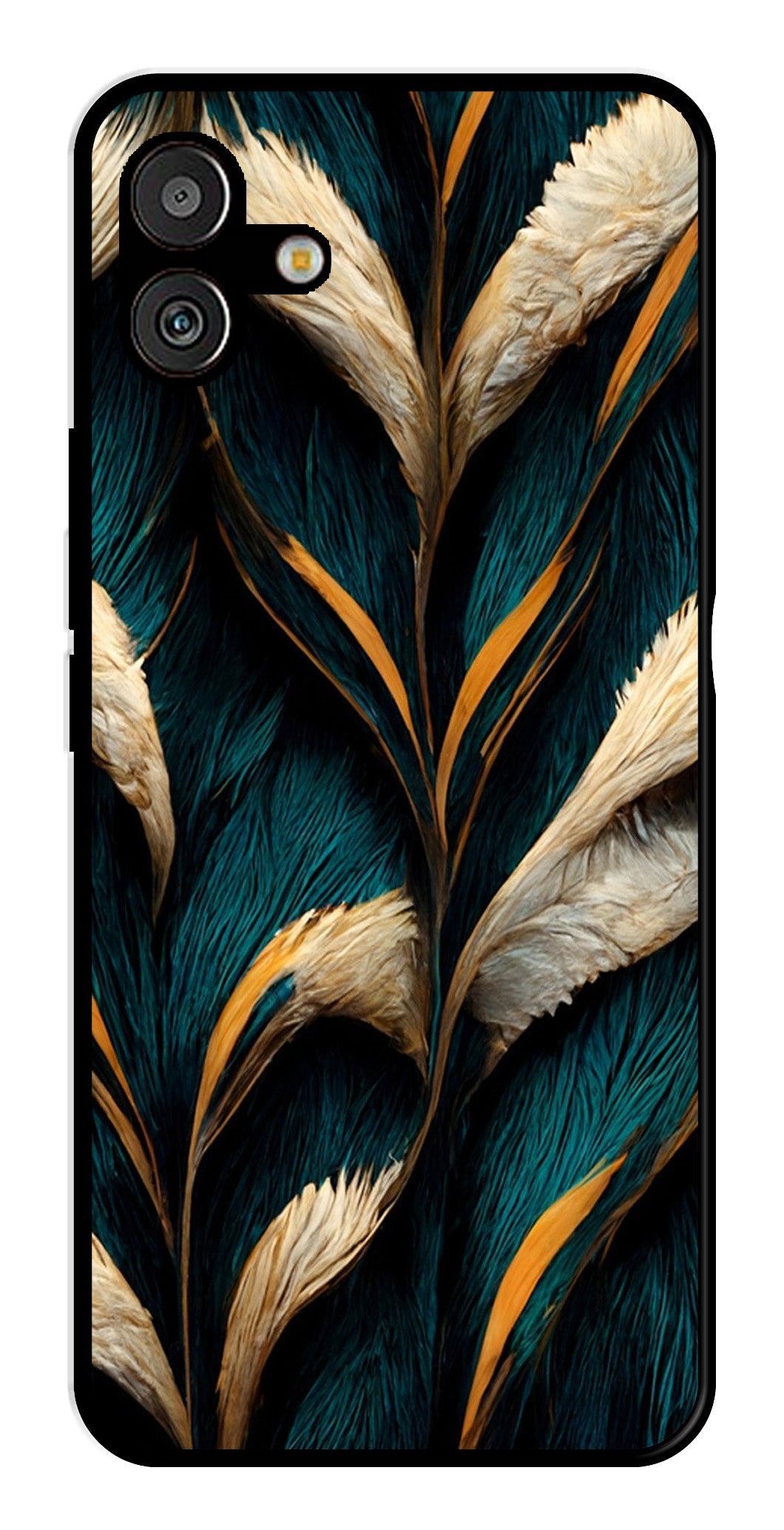 Feathers Metal Mobile Case for Samsung Galaxy A04   (Design No -30)