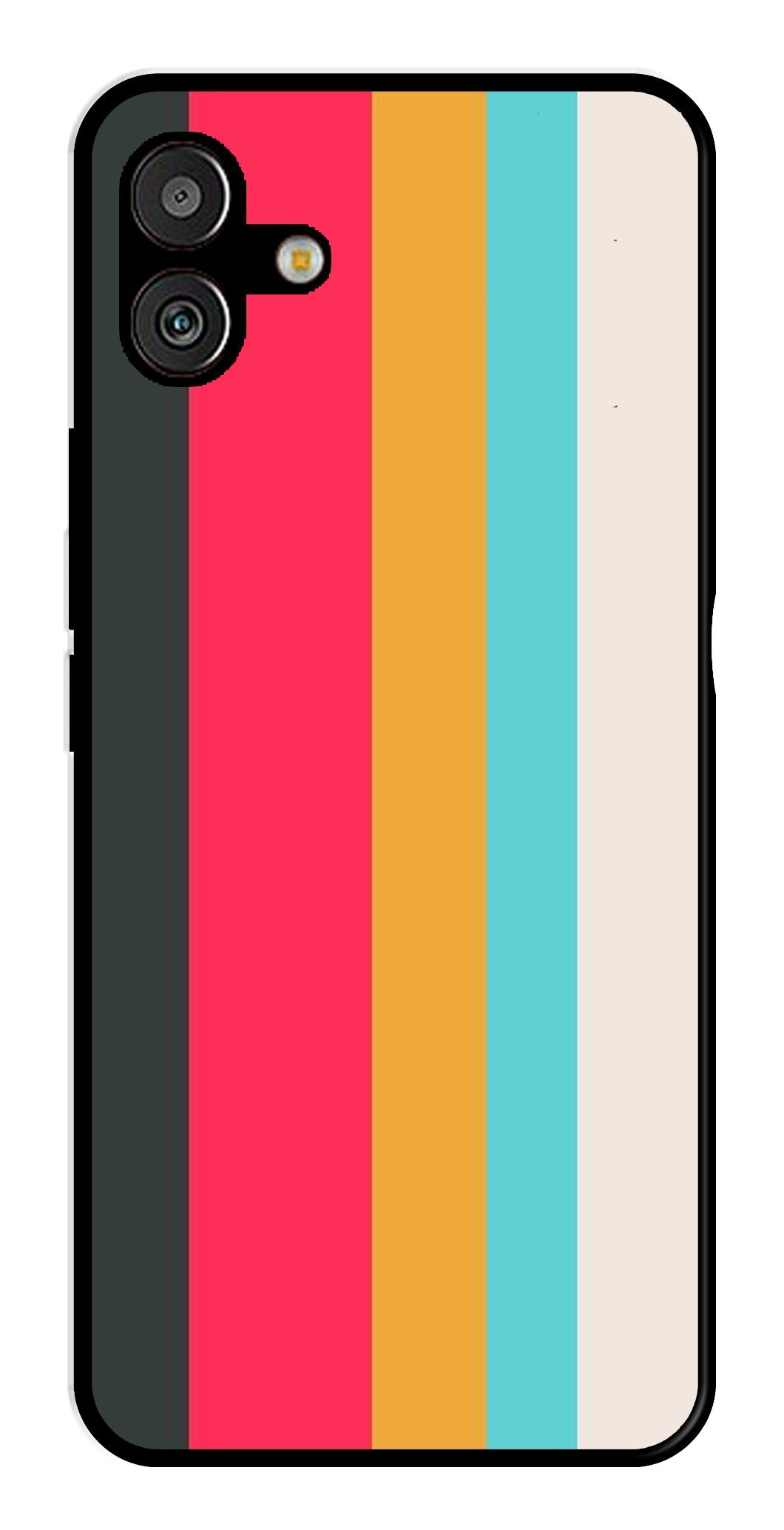 Muted Rainbow Metal Mobile Case for Samsung Galaxy A04   (Design No -31)