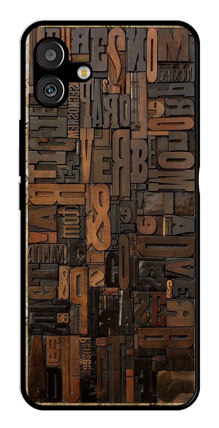 Alphabets Metal Mobile Case for Samsung Galaxy A04   (Design No -32)