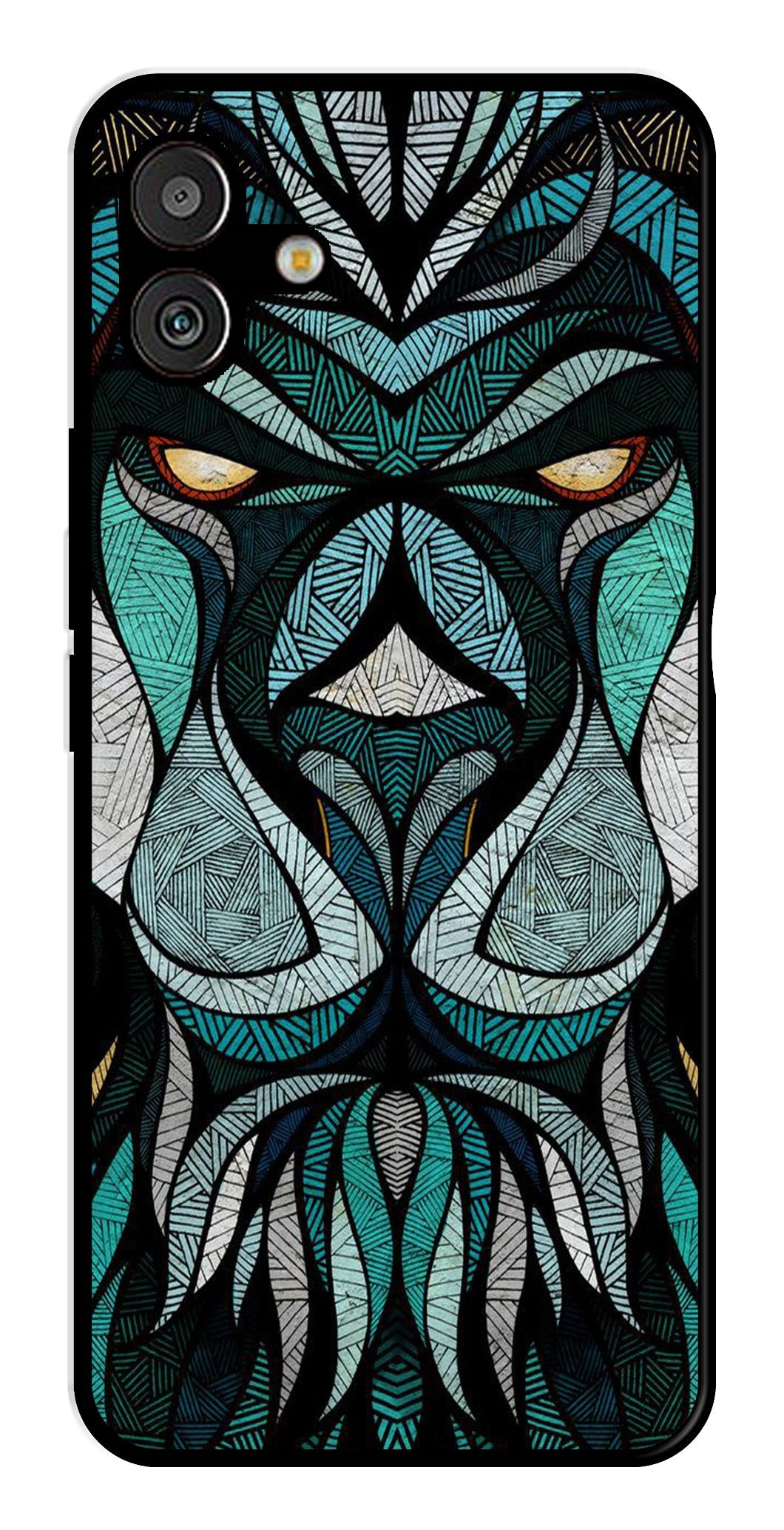 Lion Pattern Metal Mobile Case for Samsung Galaxy A04   (Design No -40)