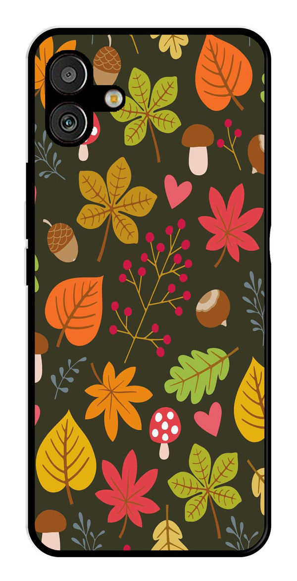 Leaves Design Metal Mobile Case for Samsung Galaxy A04   (Design No -51)