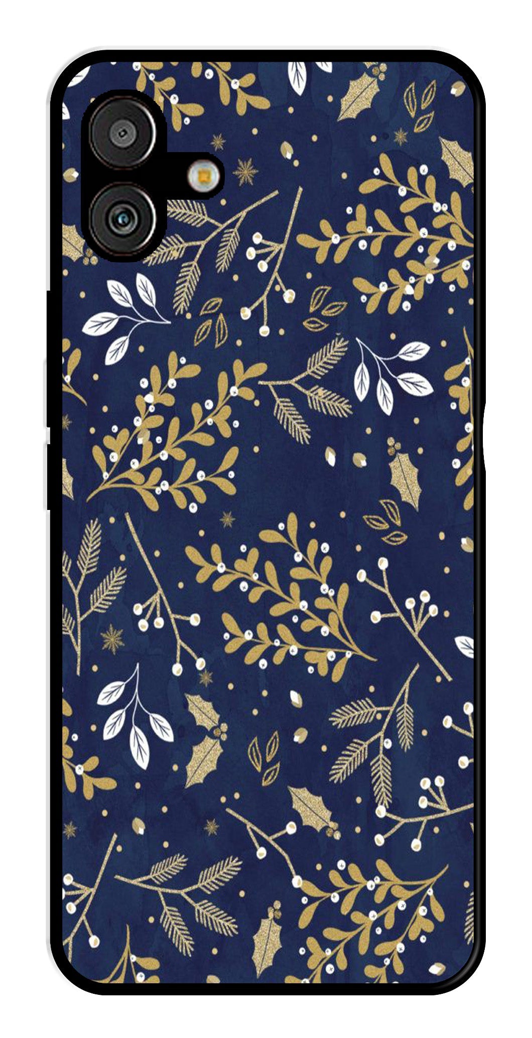 Floral Pattern  Metal Mobile Case for Samsung Galaxy A04   (Design No -52)