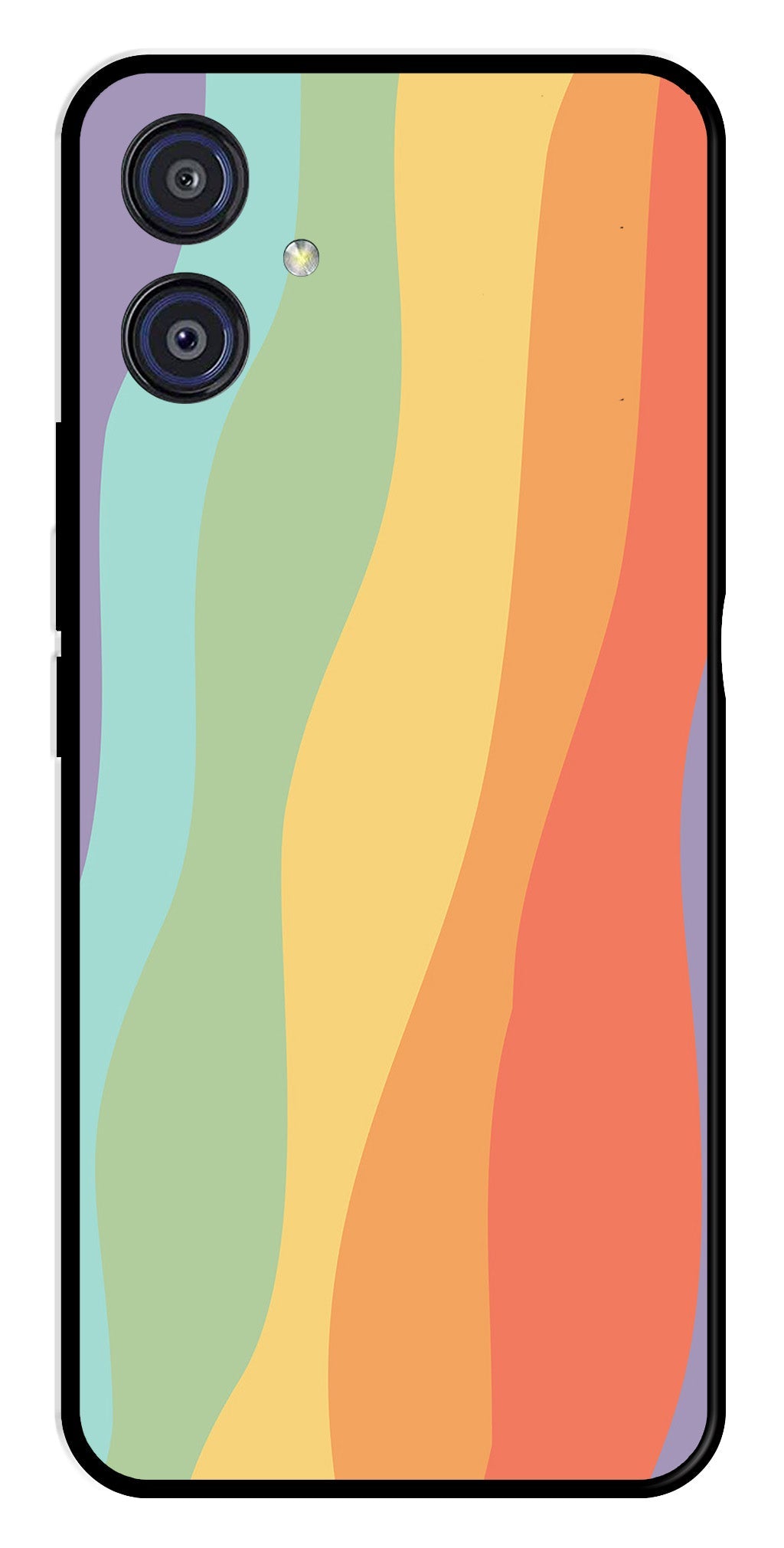 Muted Rainbow Metal Mobile Case for Samsung Galaxy A04E   (Design No -02)