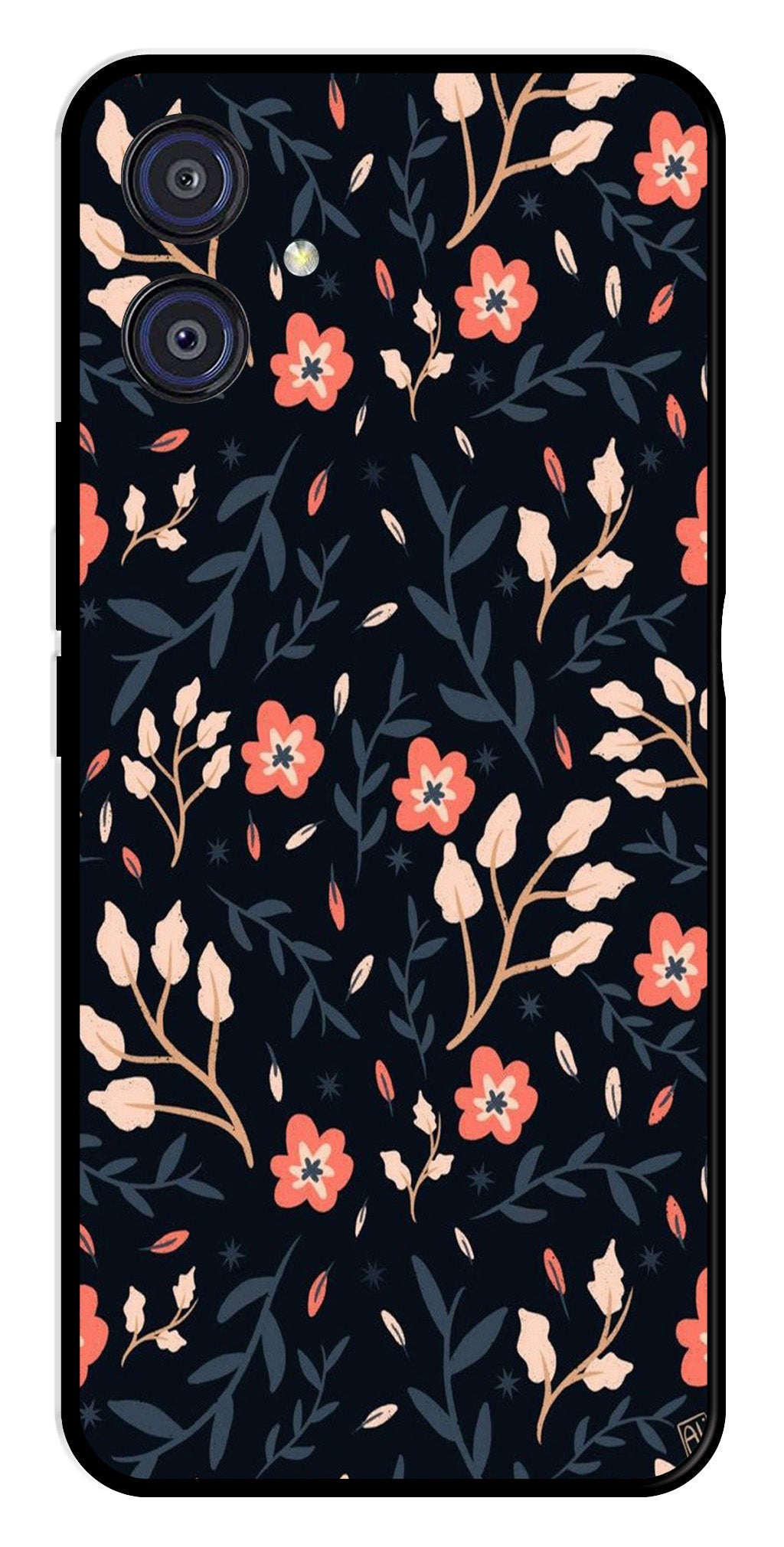 Floral Pattern Metal Mobile Case for Samsung Galaxy A04E   (Design No -10)
