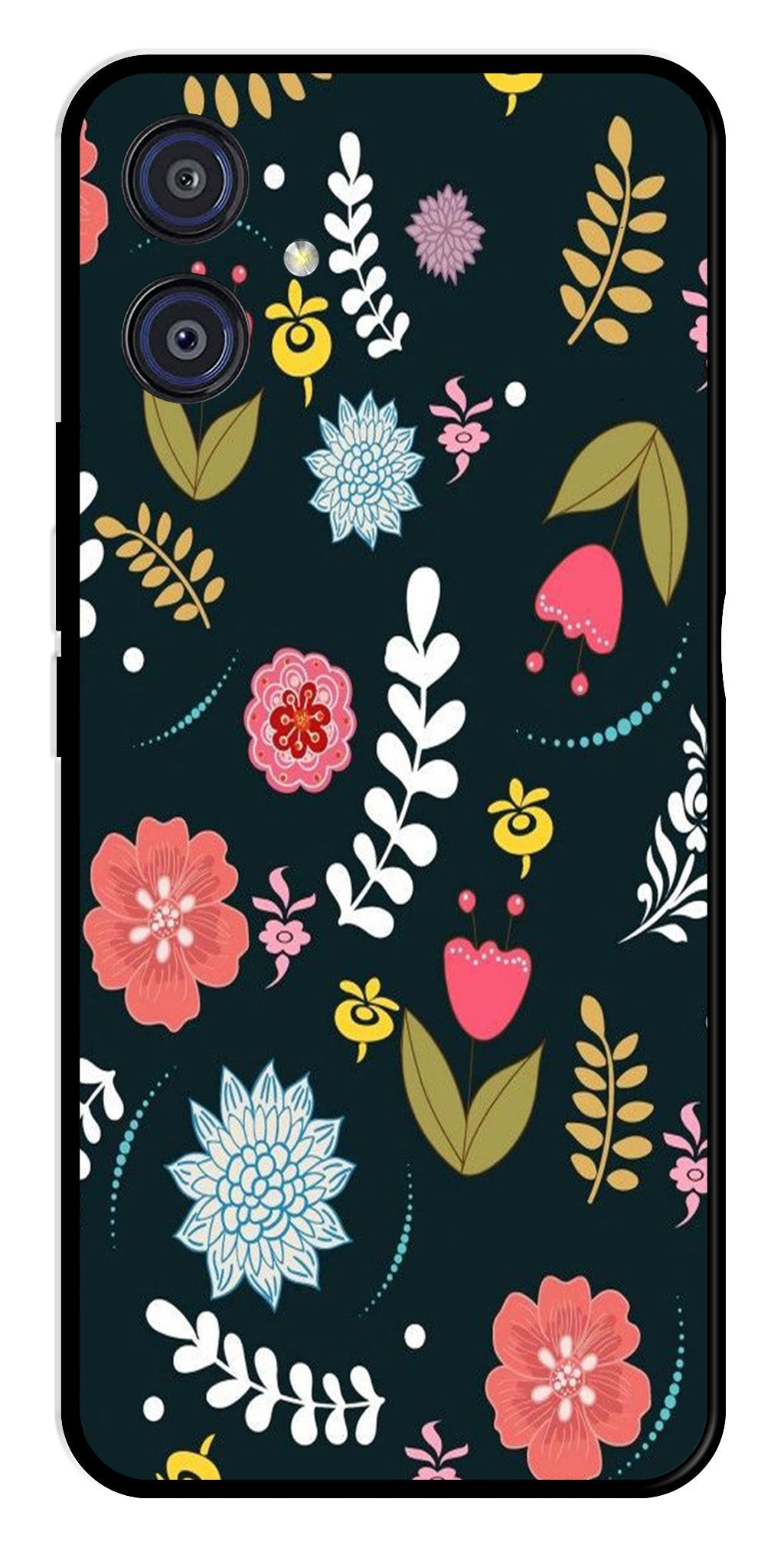 Floral Pattern2 Metal Mobile Case for Samsung Galaxy A04E   (Design No -12)