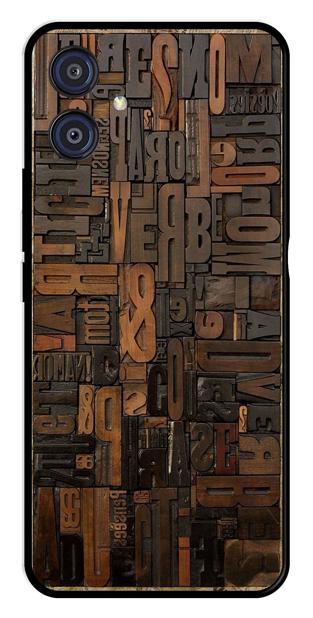 Alphabets Metal Mobile Case for Samsung Galaxy A04E   (Design No -32)