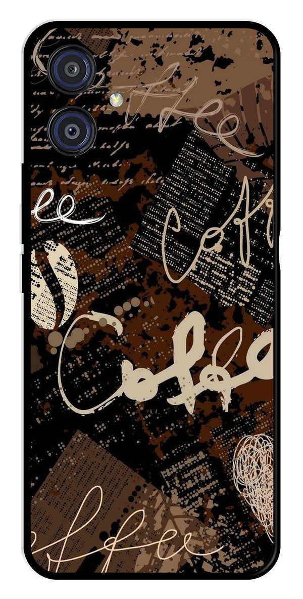Coffee Pattern Metal Mobile Case for Samsung Galaxy A04E   (Design No -37)