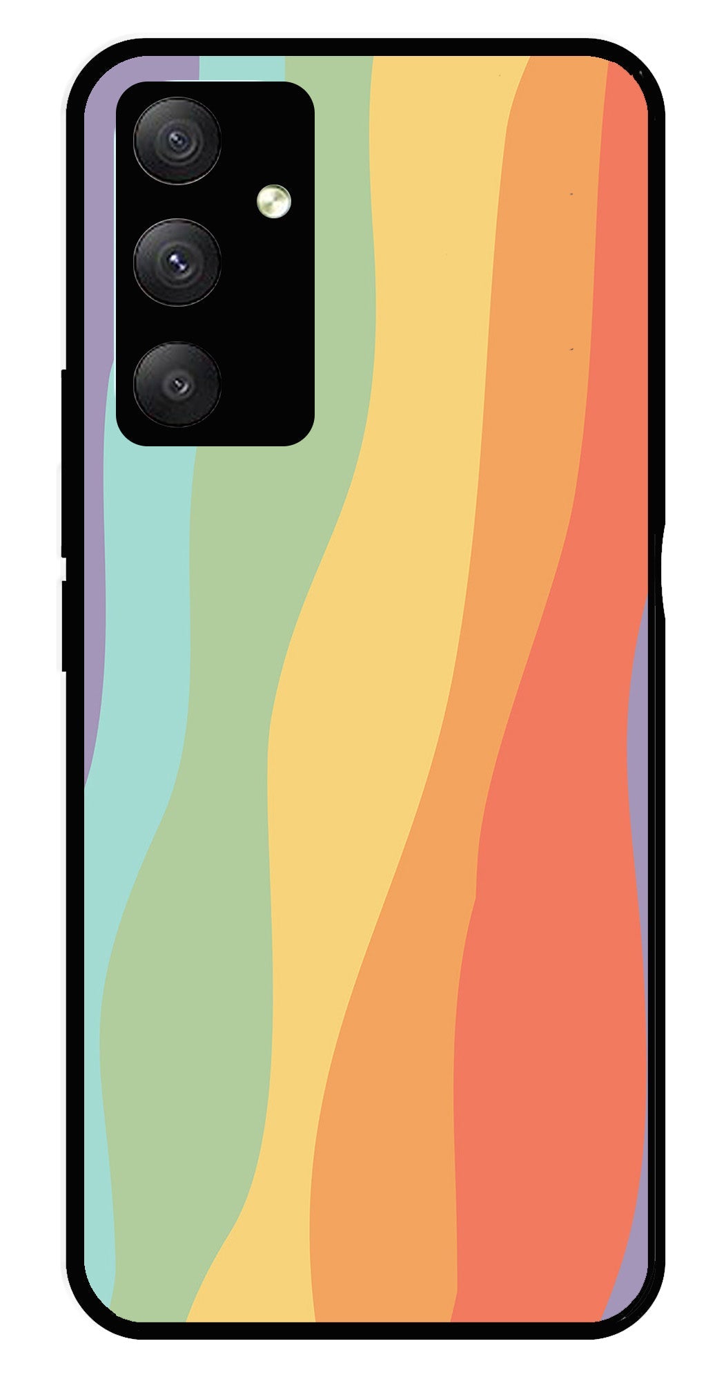 Muted Rainbow Metal Mobile Case for Samsung Galaxy A04s   (Design No -02)