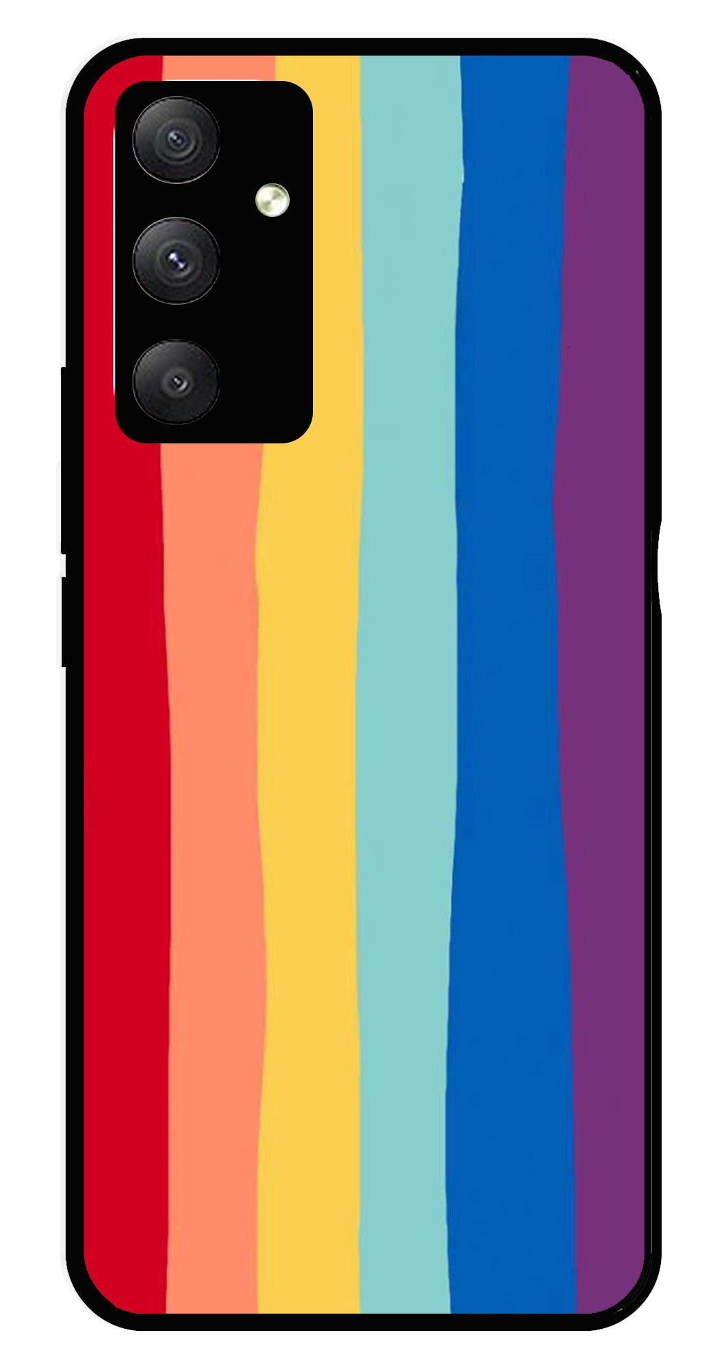 Rainbow MultiColor Metal Mobile Case for Samsung Galaxy A04s   (Design No -03)