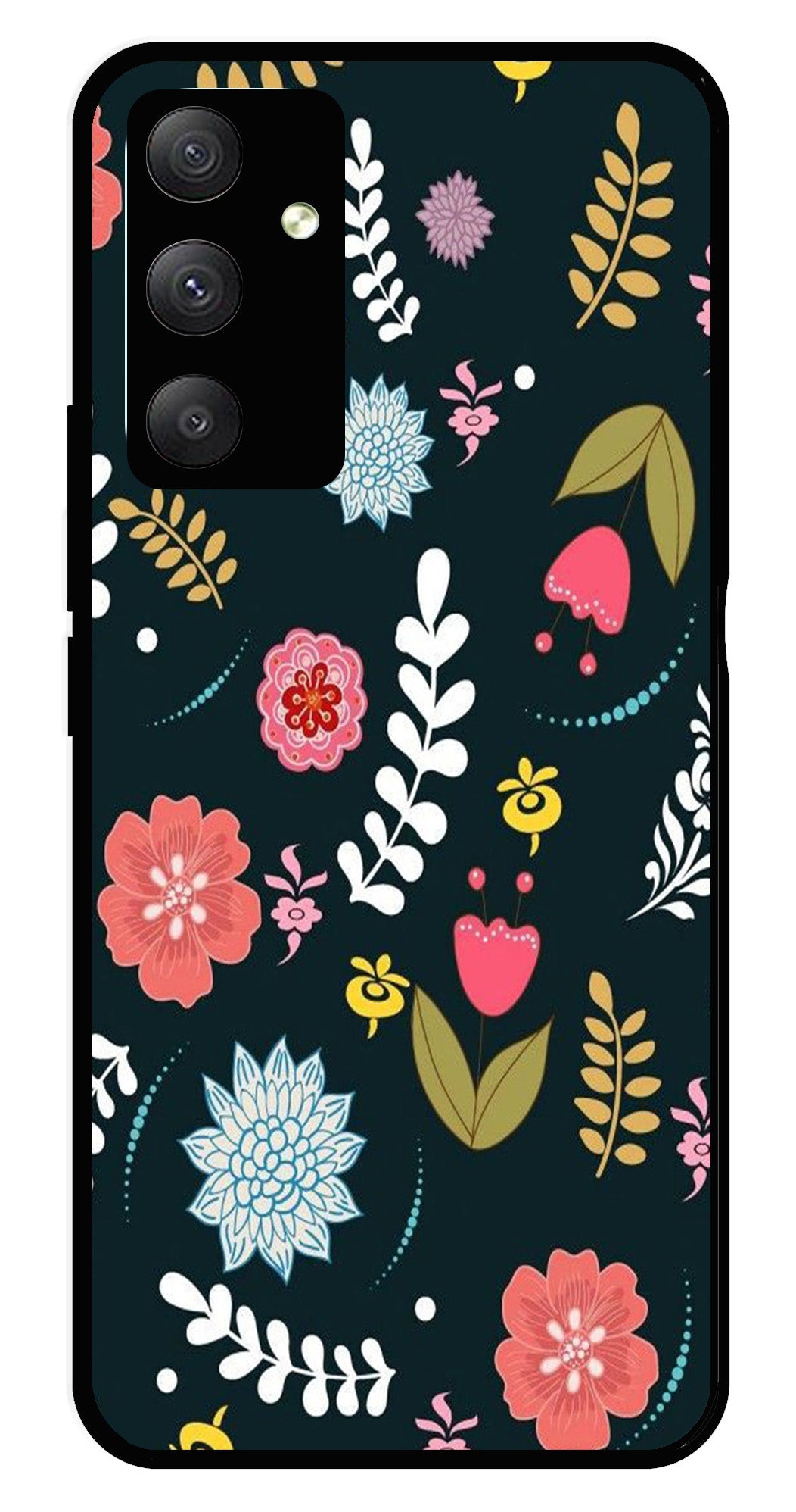 Floral Pattern2 Metal Mobile Case for Samsung Galaxy A04s   (Design No -12)