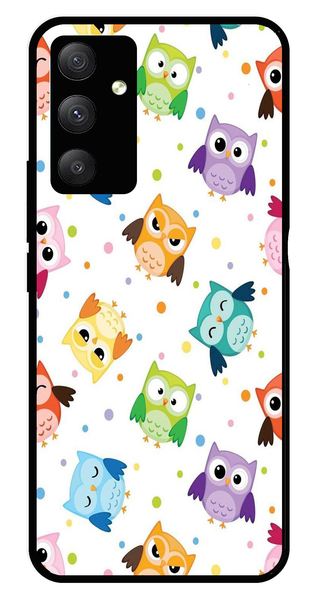 Owls Pattern Metal Mobile Case for Samsung Galaxy A04s   (Design No -20)