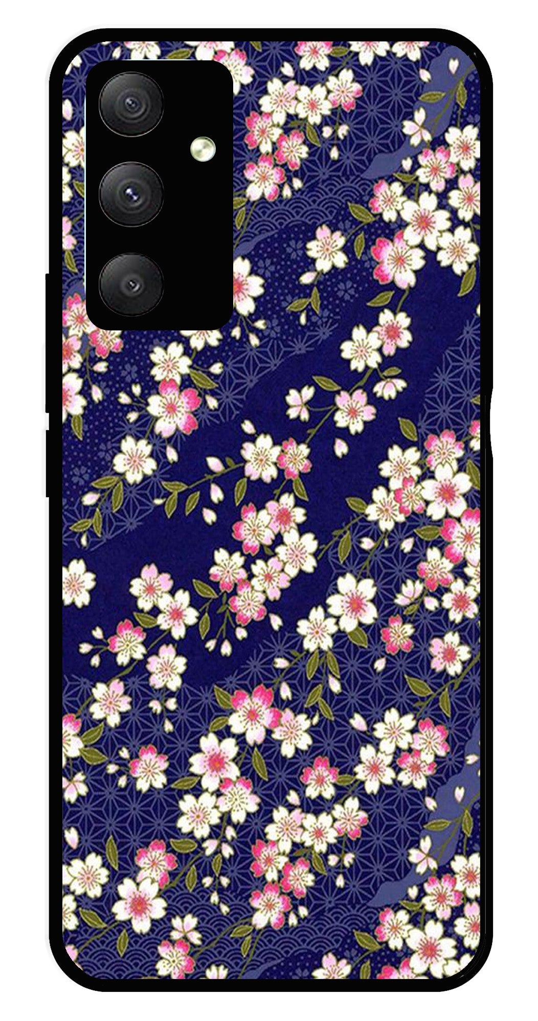 Flower Design Metal Mobile Case for Samsung Galaxy A04s   (Design No -25)