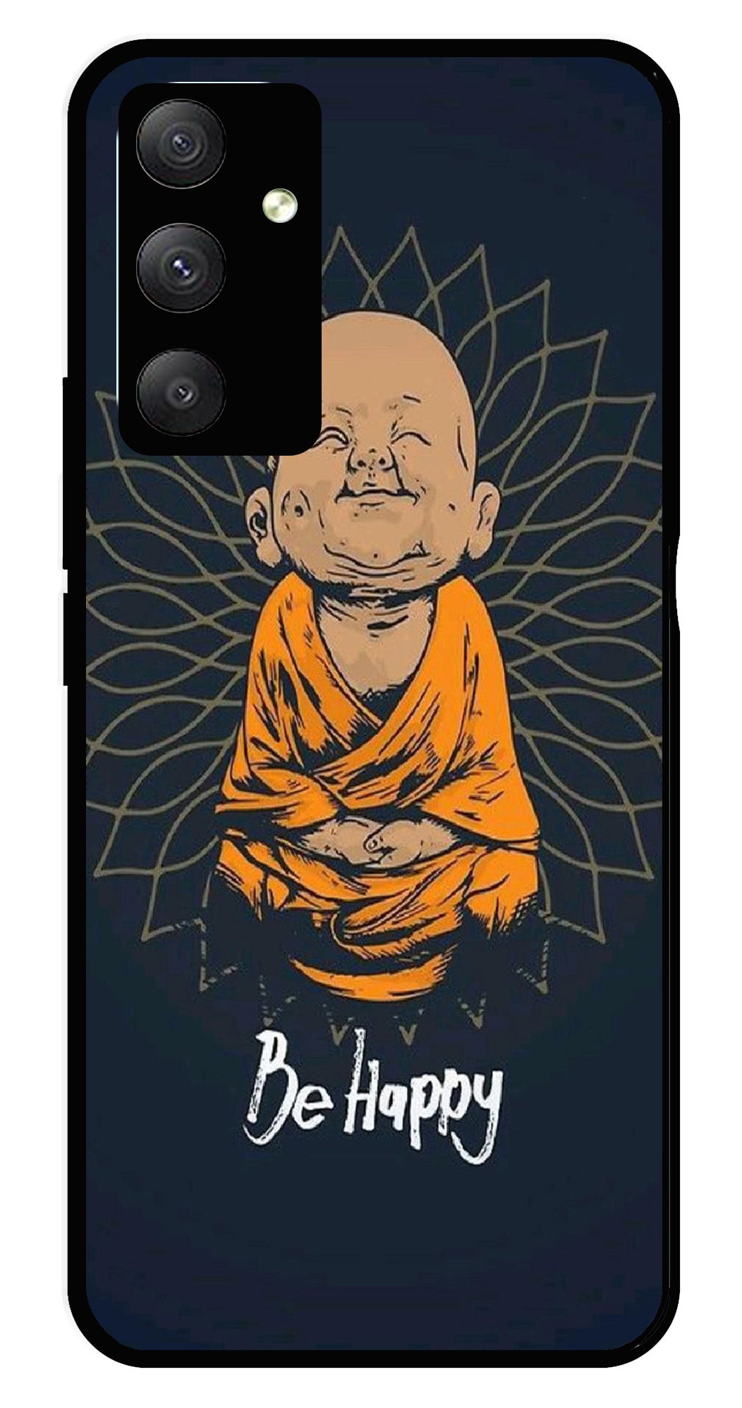 Be Happy Metal Mobile Case for Samsung Galaxy A04s   (Design No -27)