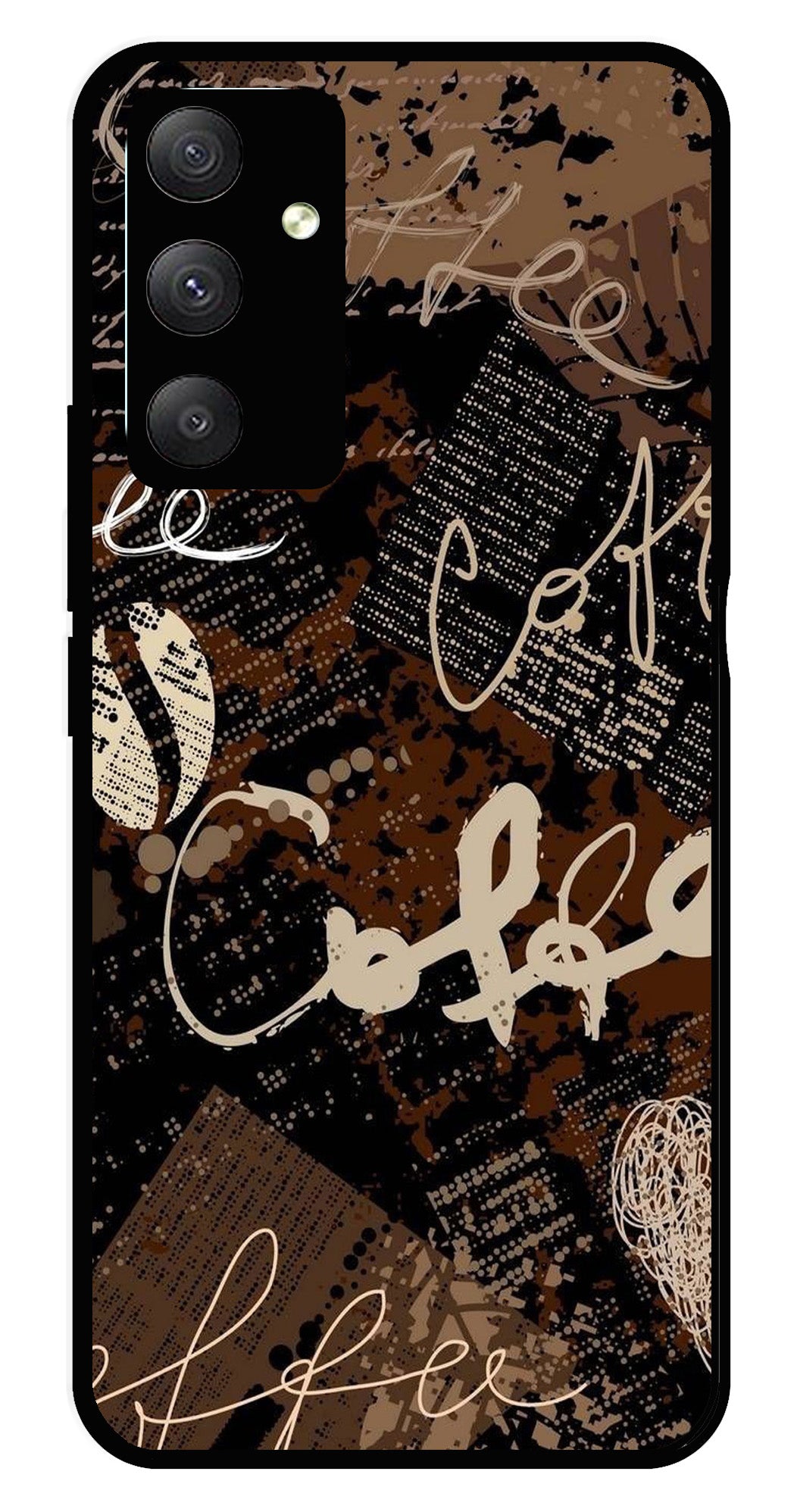 Coffee Pattern Metal Mobile Case for Samsung Galaxy A04s   (Design No -37)