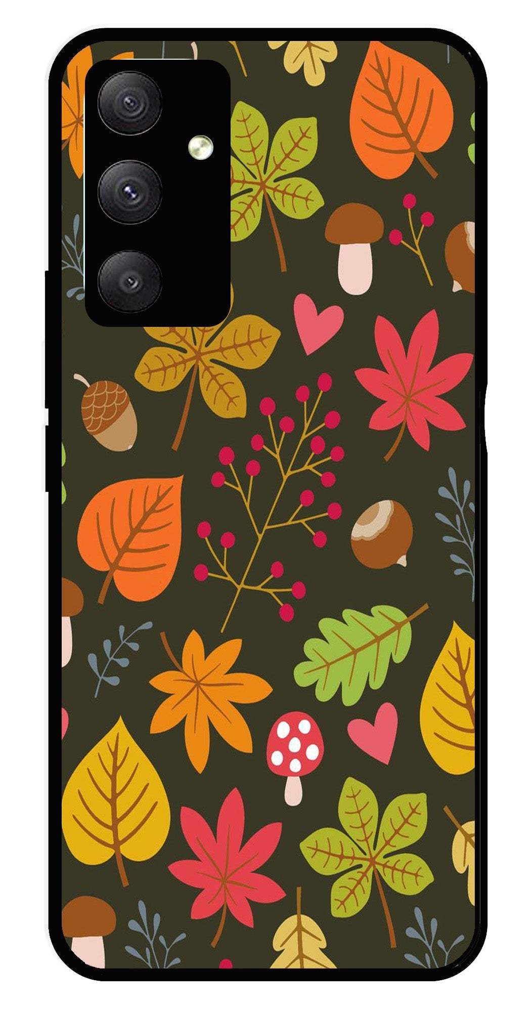 Leaves Design Metal Mobile Case for Samsung Galaxy A04s   (Design No -51)
