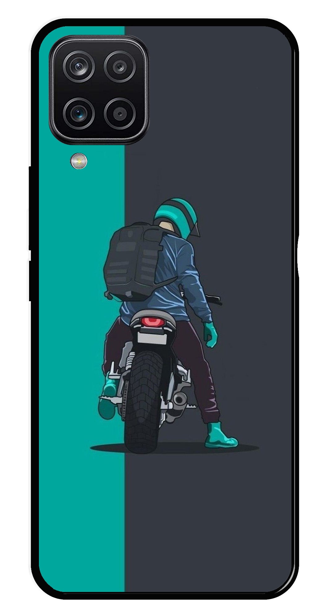Bike Lover Metal Mobile Case for Samsung Galaxy A12   (Design No -05)