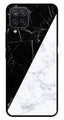 Black White Marble Design Metal Mobile Case for Samsung Galaxy A12   (Design No -09)
