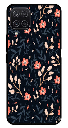 Floral Pattern Metal Mobile Case for Samsung Galaxy A12