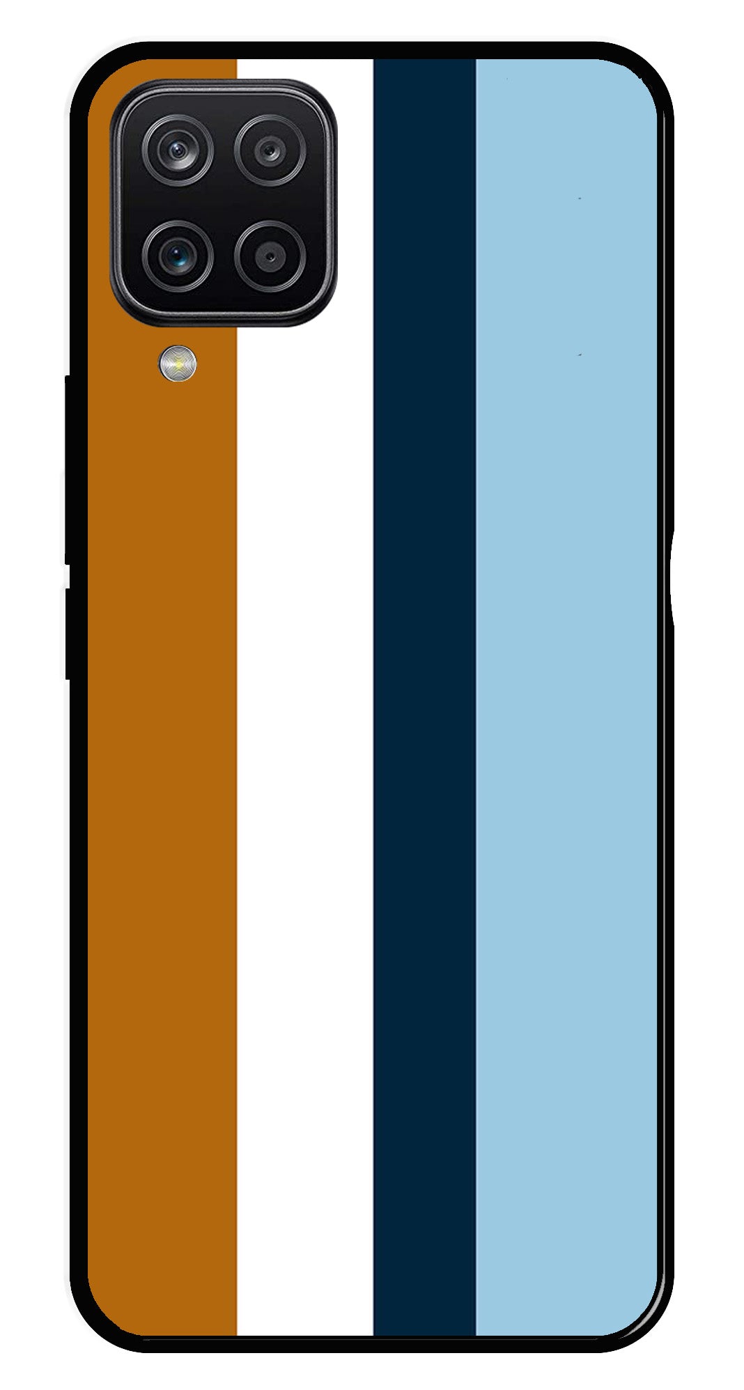 MultiColor Pattern Metal Mobile Case for Samsung Galaxy A12   (Design No -17)