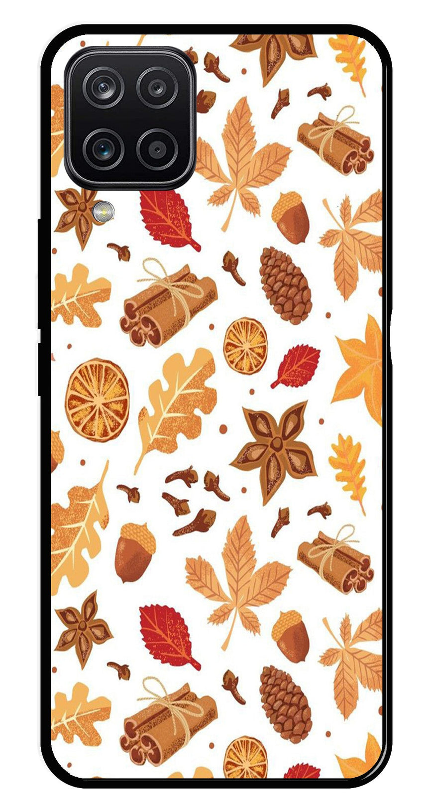 Autumn Leaf Metal Mobile Case for Samsung Galaxy A12   (Design No -19)