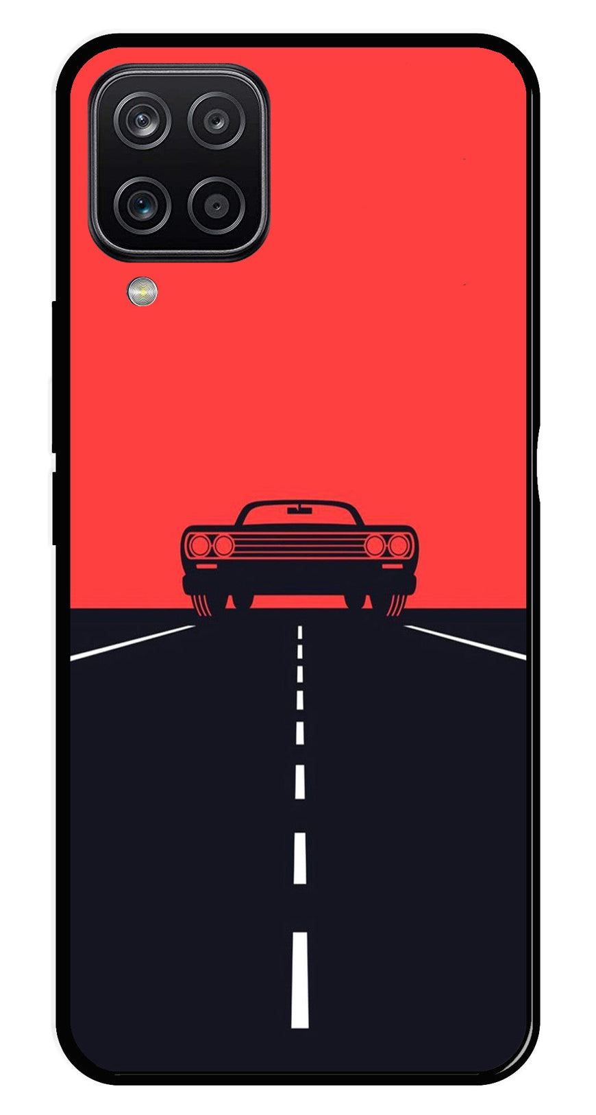 Car Lover Metal Mobile Case for Samsung Galaxy A12   (Design No -21)