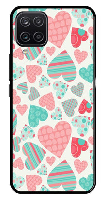 Hearts Pattern Metal Mobile Case for Samsung Galaxy A12