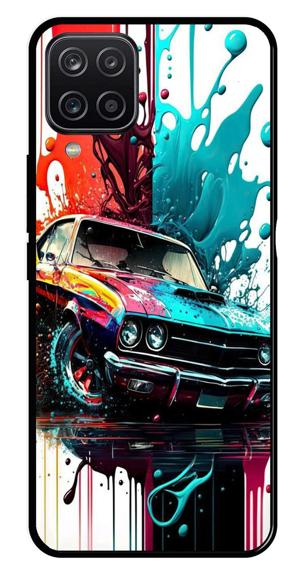 Vintage Car Metal Mobile Case for Samsung Galaxy A12   (Design No -29)