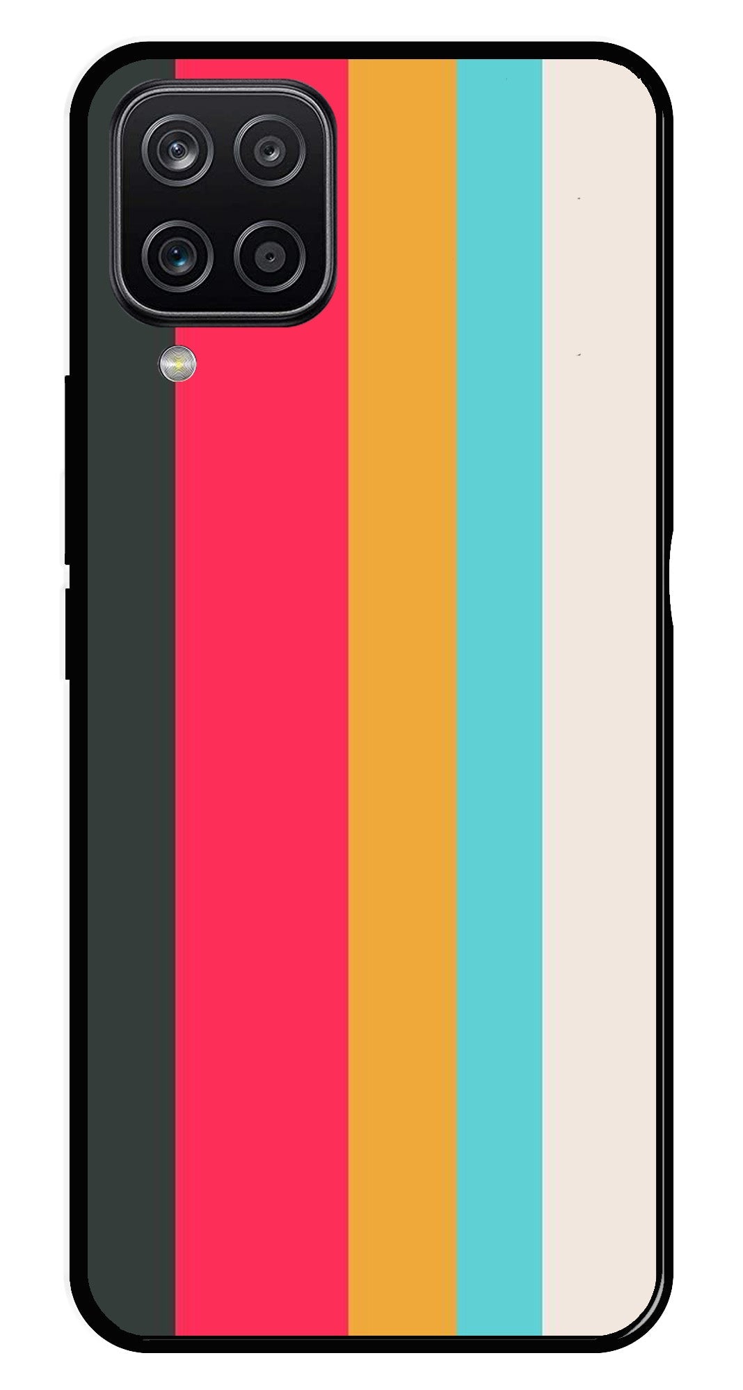 Muted Rainbow Metal Mobile Case for Samsung Galaxy A12   (Design No -31)