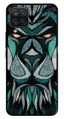 Lion Pattern Metal Mobile Case for Samsung Galaxy A12