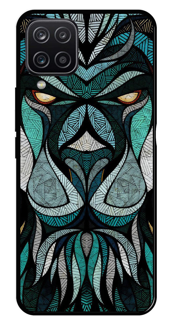 Lion Pattern Metal Mobile Case for Samsung Galaxy A12   (Design No -40)