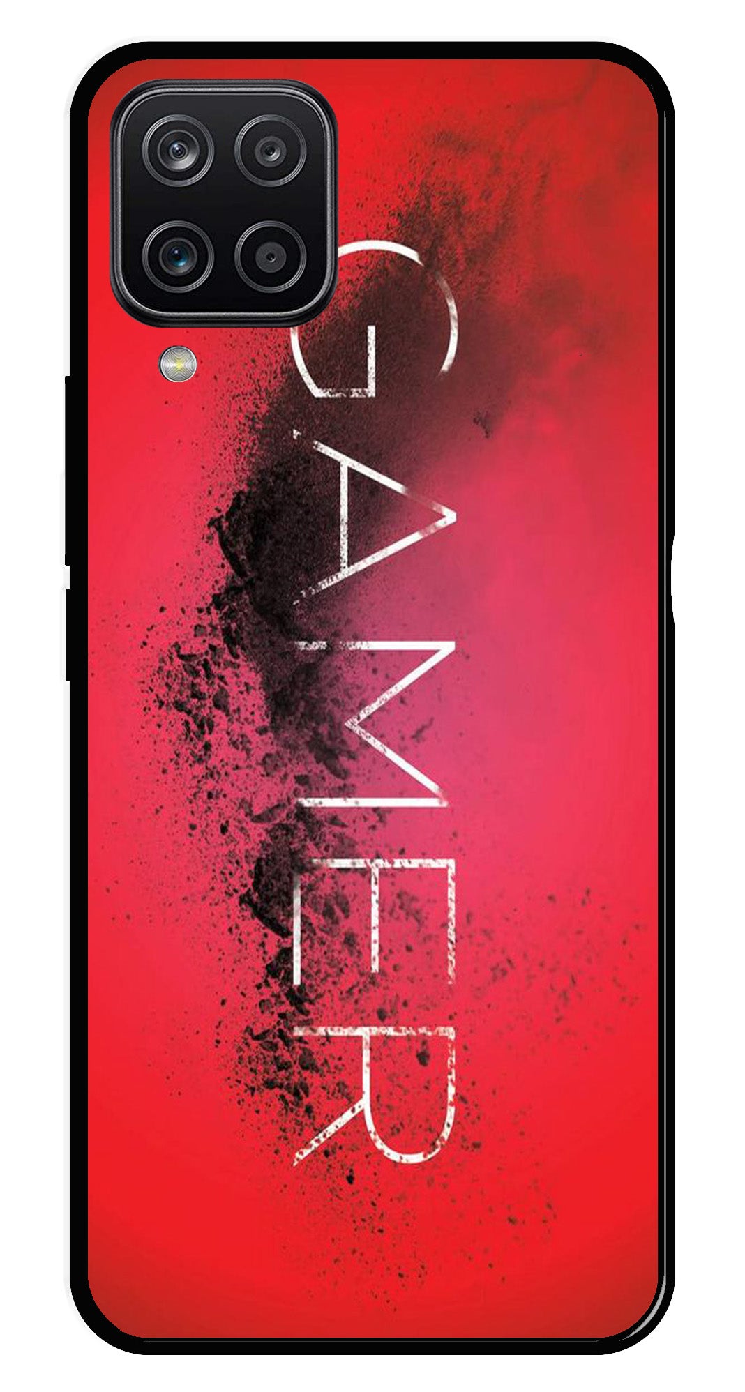 Gamer Pattern Metal Mobile Case for Samsung Galaxy A12   (Design No -41)