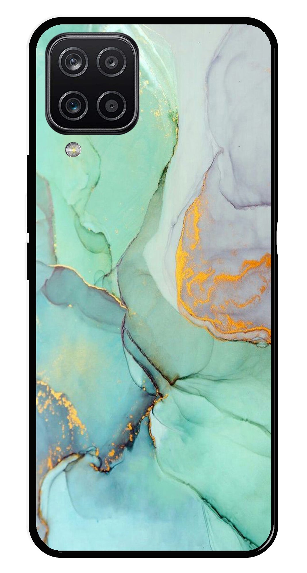 Marble Design Metal Mobile Case for Samsung Galaxy A12   (Design No -46)