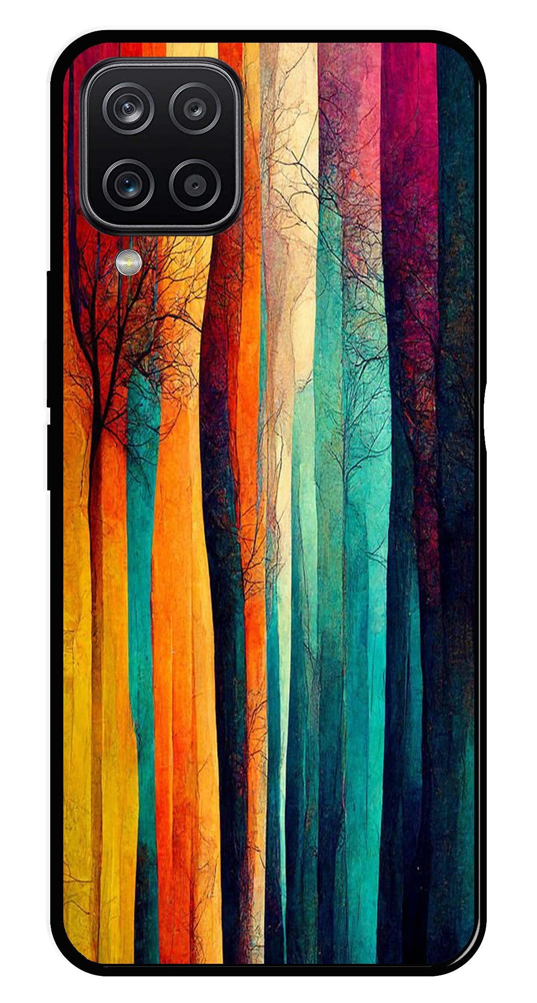 Modern Art Colorful Metal Mobile Case for Samsung Galaxy A12   (Design No -47)