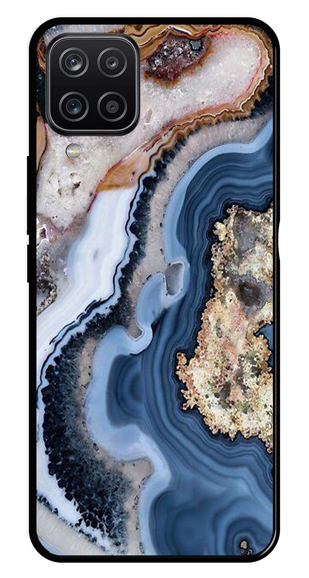 Marble Design Metal Mobile Case for Samsung Galaxy A12   (Design No -53)