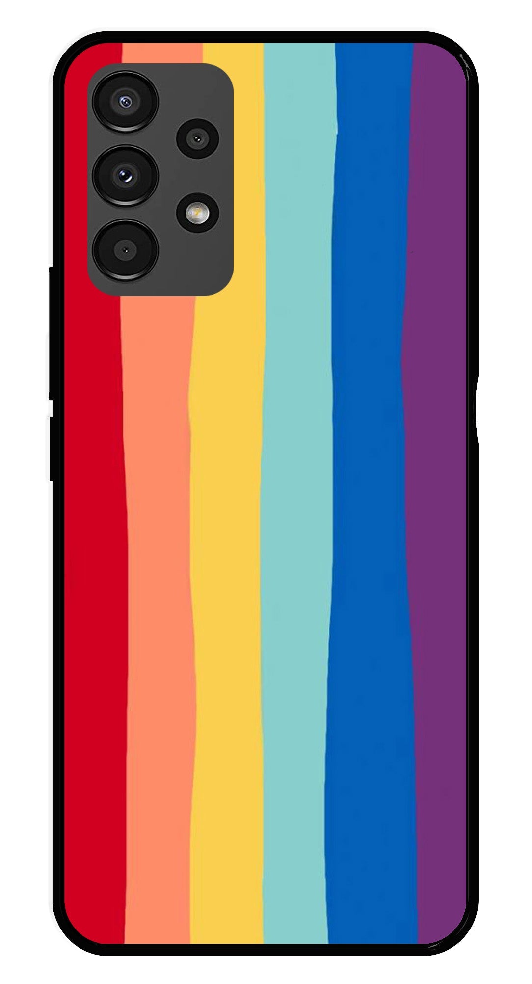 Rainbow MultiColor Metal Mobile Case for Samsung Galaxy A13 4G   (Design No -03)