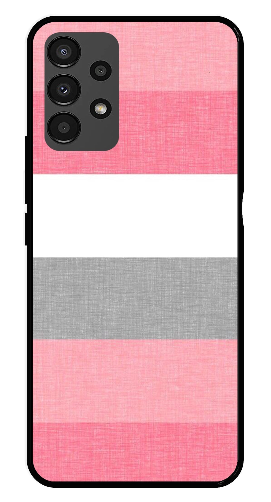Pink Pattern Metal Mobile Case for Samsung Galaxy A13 4G   (Design No -23)