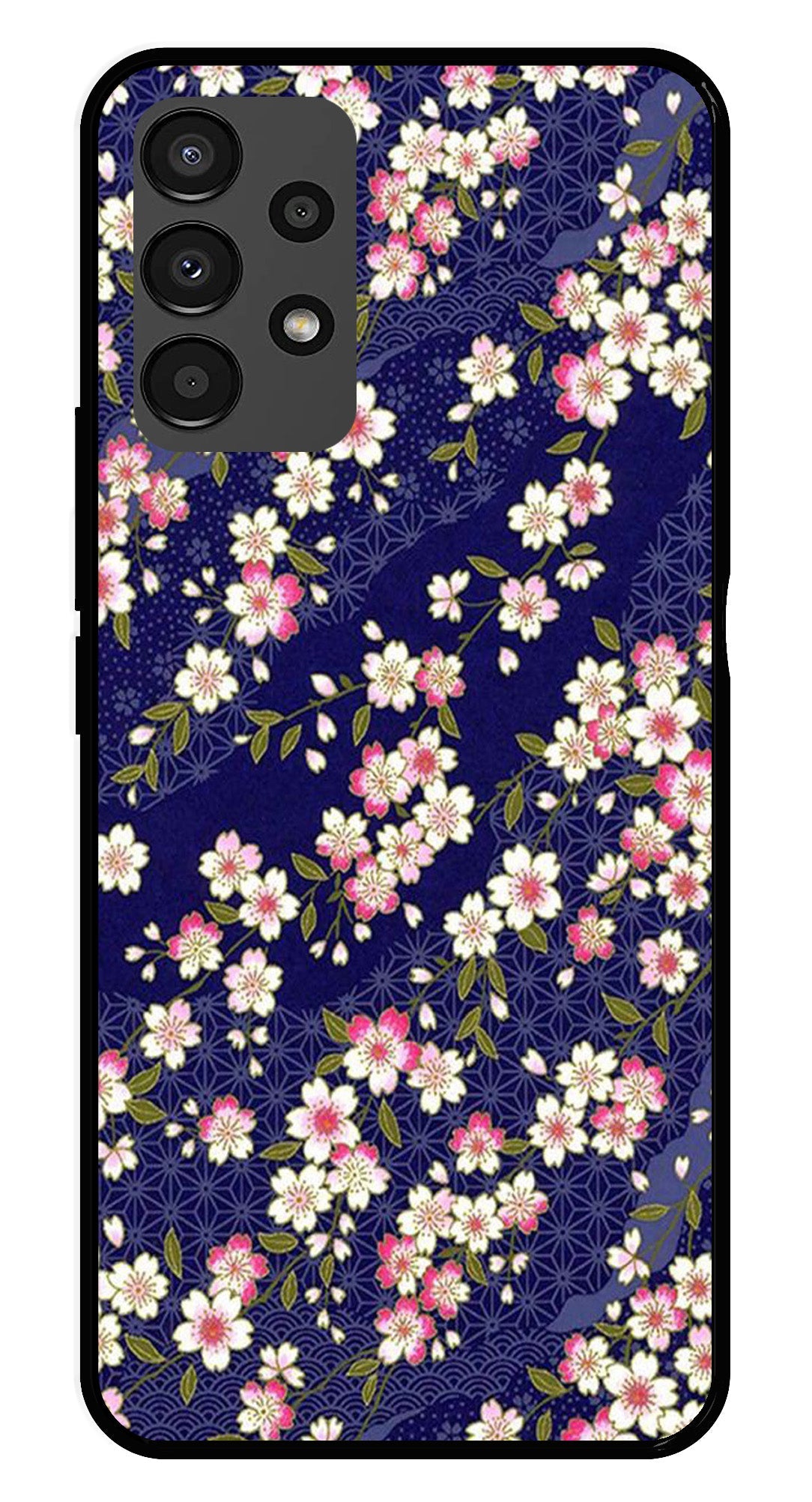 Flower Design Metal Mobile Case for Samsung Galaxy A13 4G   (Design No -25)