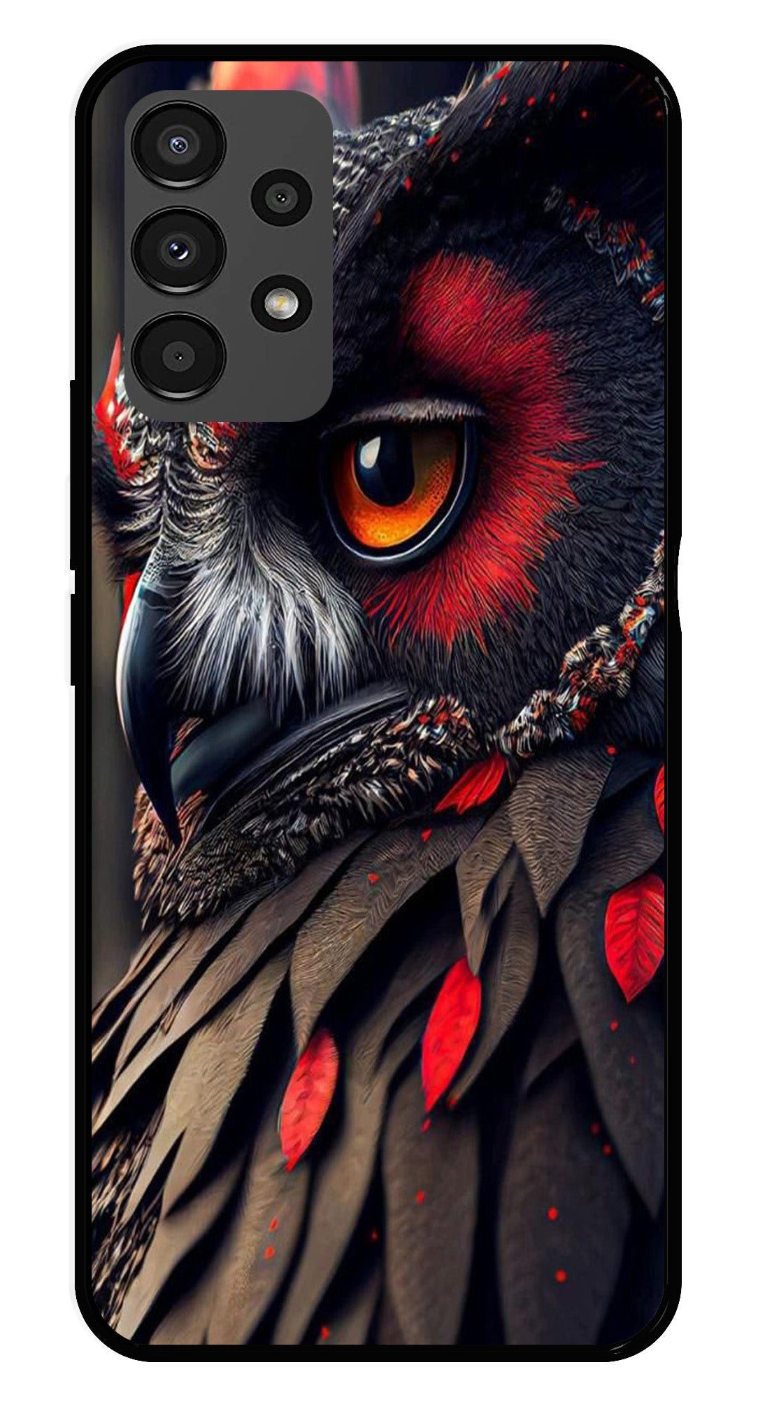 Owl Design Metal Mobile Case for Samsung Galaxy A13 4G   (Design No -26)