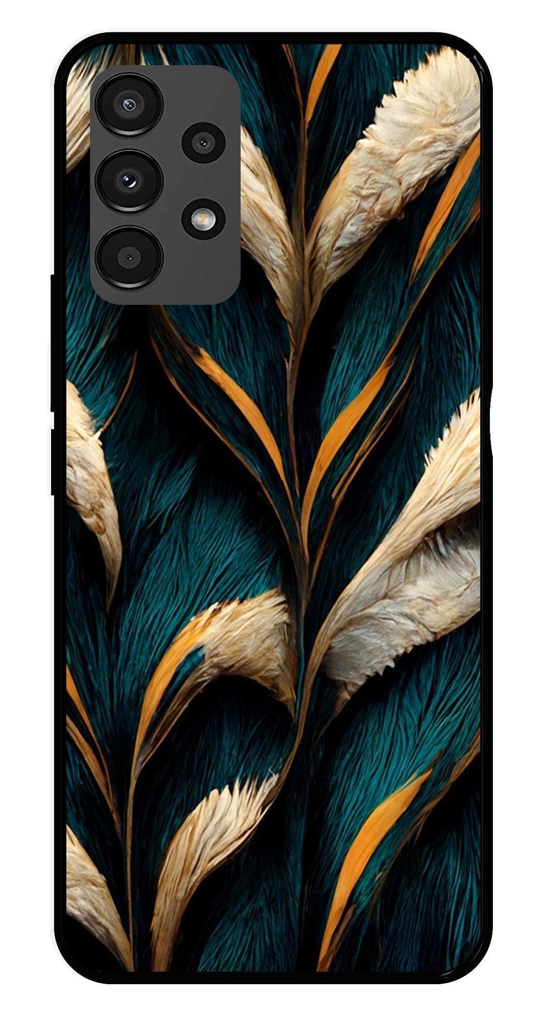Feathers Metal Mobile Case for Samsung Galaxy A13 4G   (Design No -30)